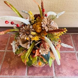 Vintage rattan pumpkin. Brought to life with sola